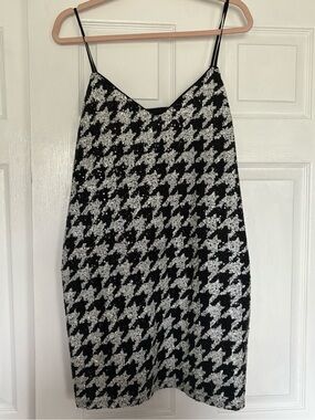Express Black Dress with Branded Neckline